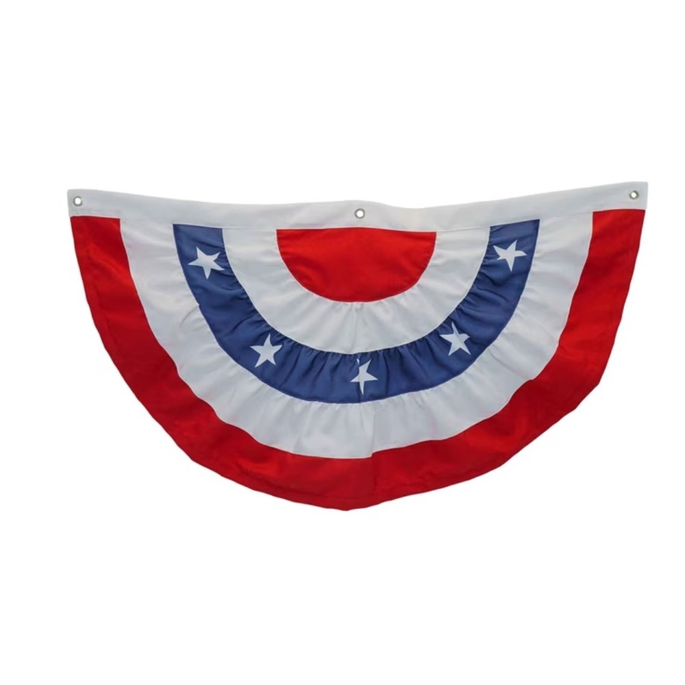 My Texas House Bunting Patriotic 36x18 Red White Blue NWT Stars Stripes Fan Flag